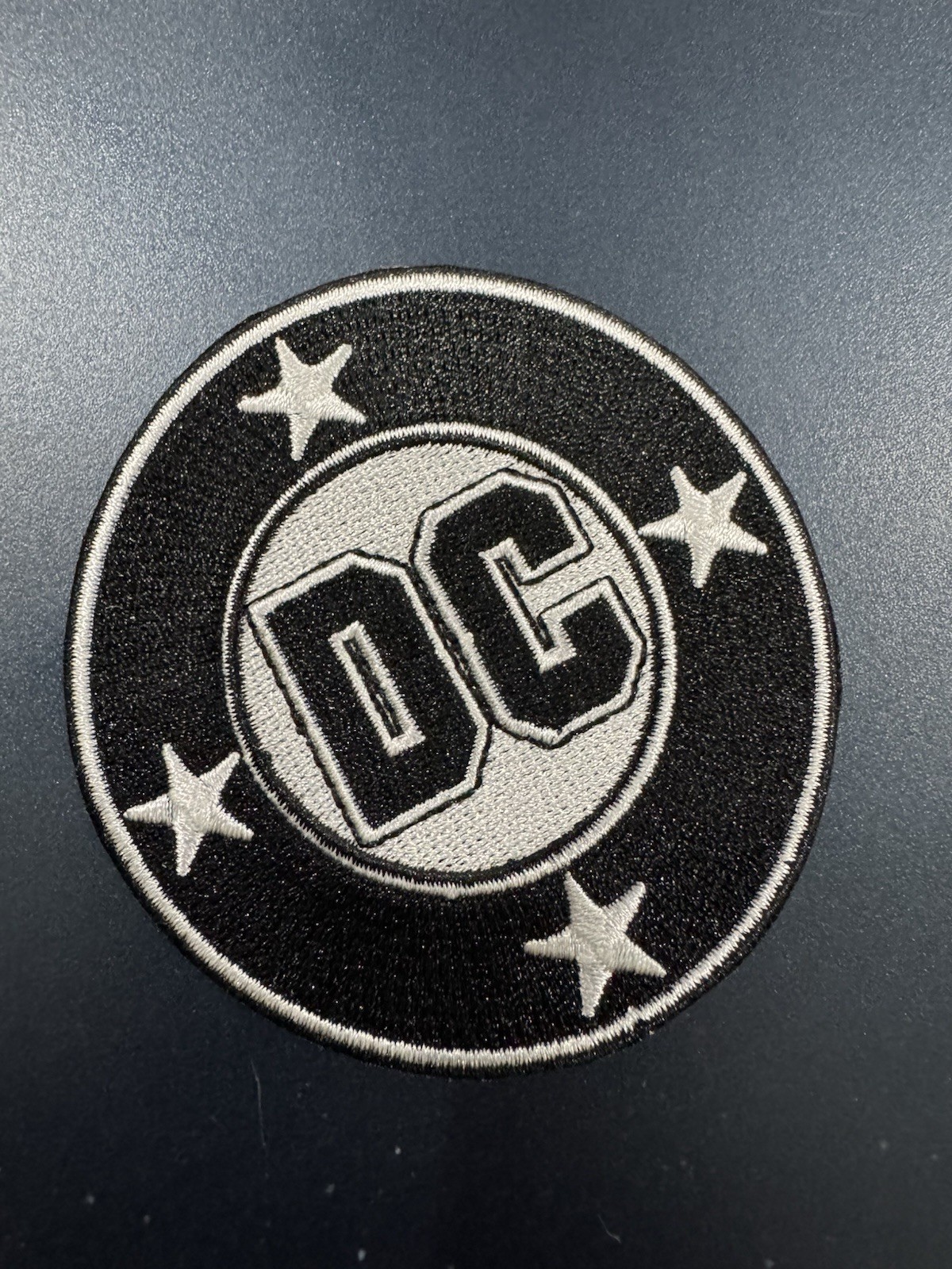 VINTAGE D.C. COMICS DC RETRO LOGO EMBROIDERED PATCH NEW-OLD STOCK MINT COND.