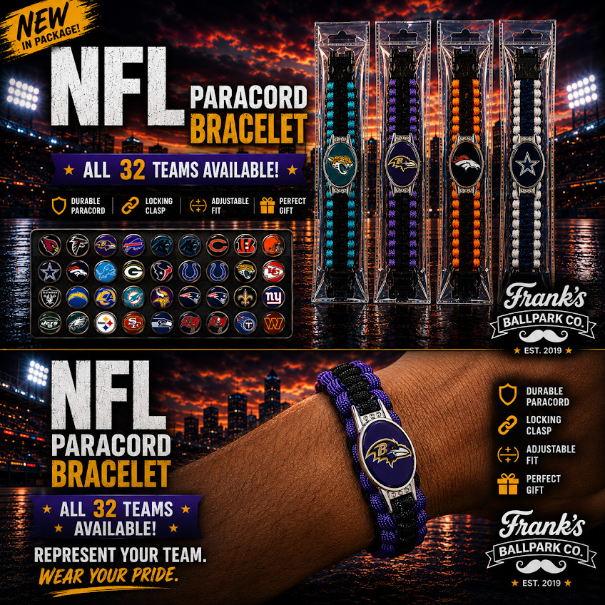 Choose Your Team ~ NFL Paracord Bracelet ~ All 32 NFL Teams – New In Bag