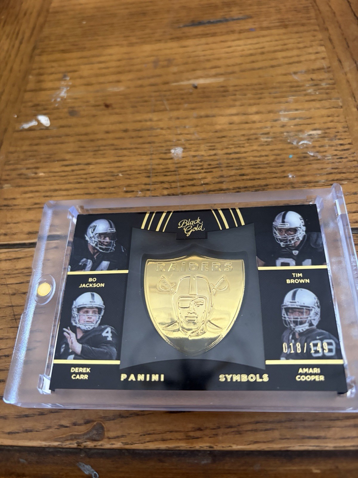 2015 Panini Black Gold Oakland Raiders LOGO Shield Quad Player #/149