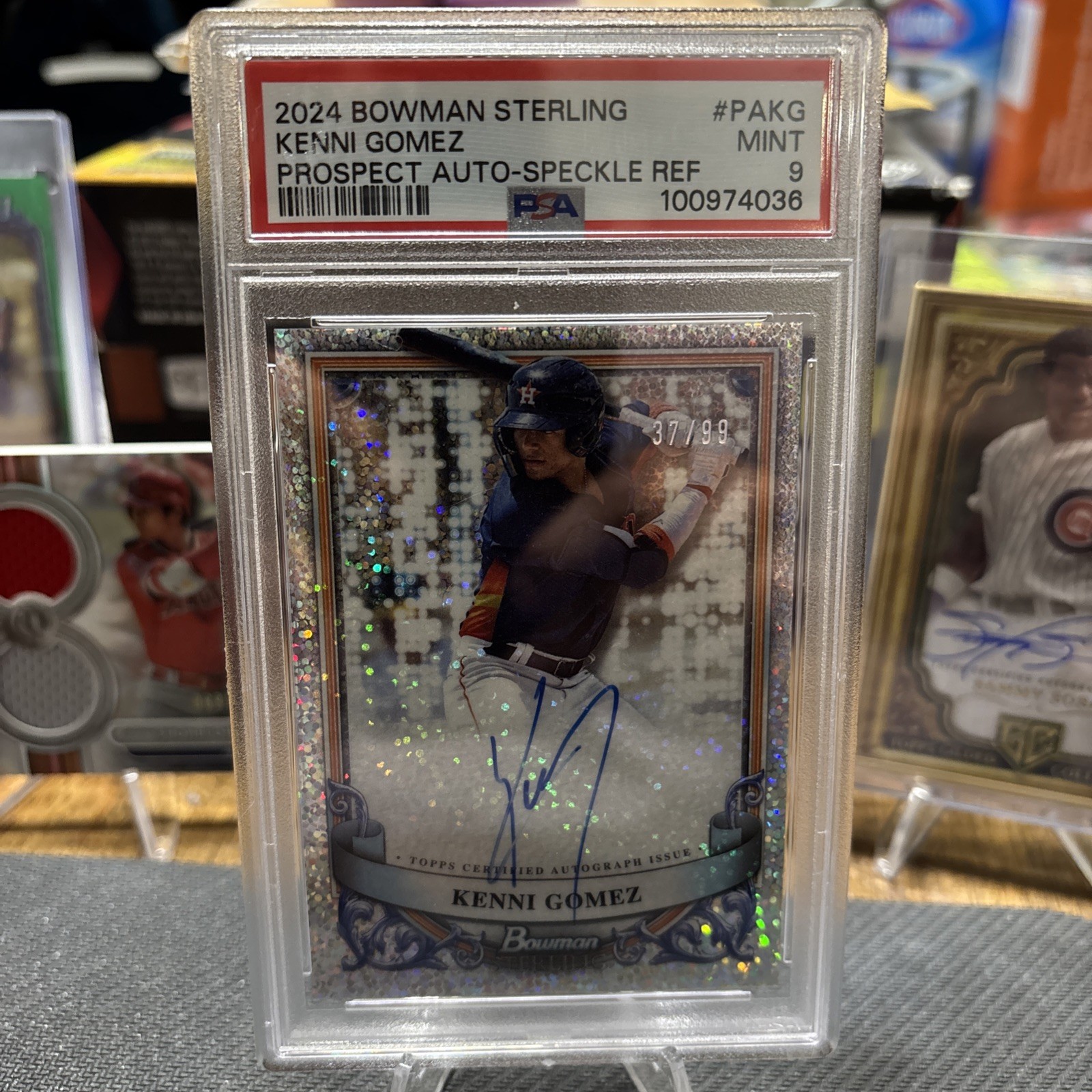 24 Bowman Sterling – Prospect Auto Kenni Gomez #PA-KG Speckle Refractor 37/ 99