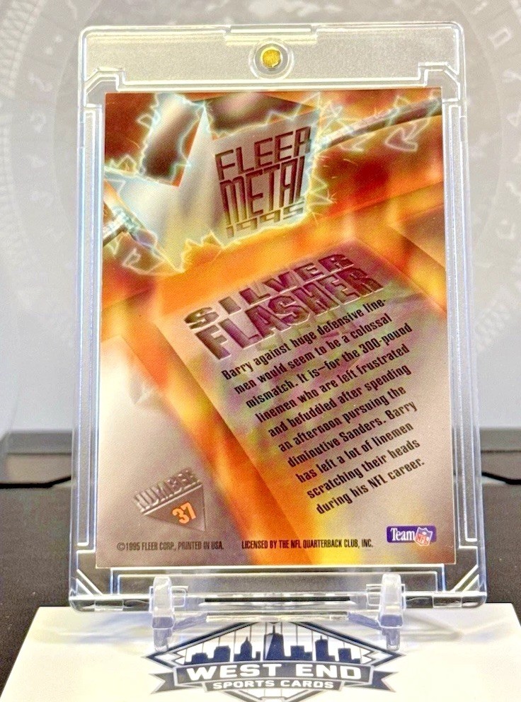 BARRY SANDERS 1995 Fleer Metal SILVER FLASHER #37 Lions HOF MINT 💥 SSP RARE 💥