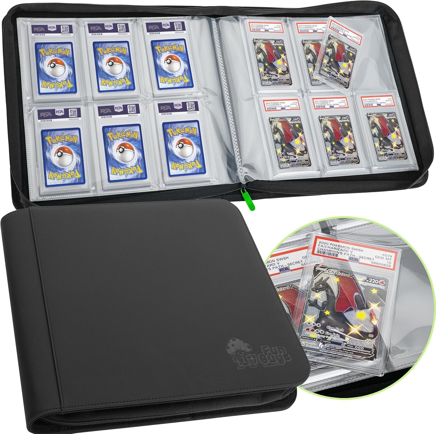 Graded Card Binder, 60 PSA Slab Holder, 6 Pocket Graded Card Storage, Slab Binde