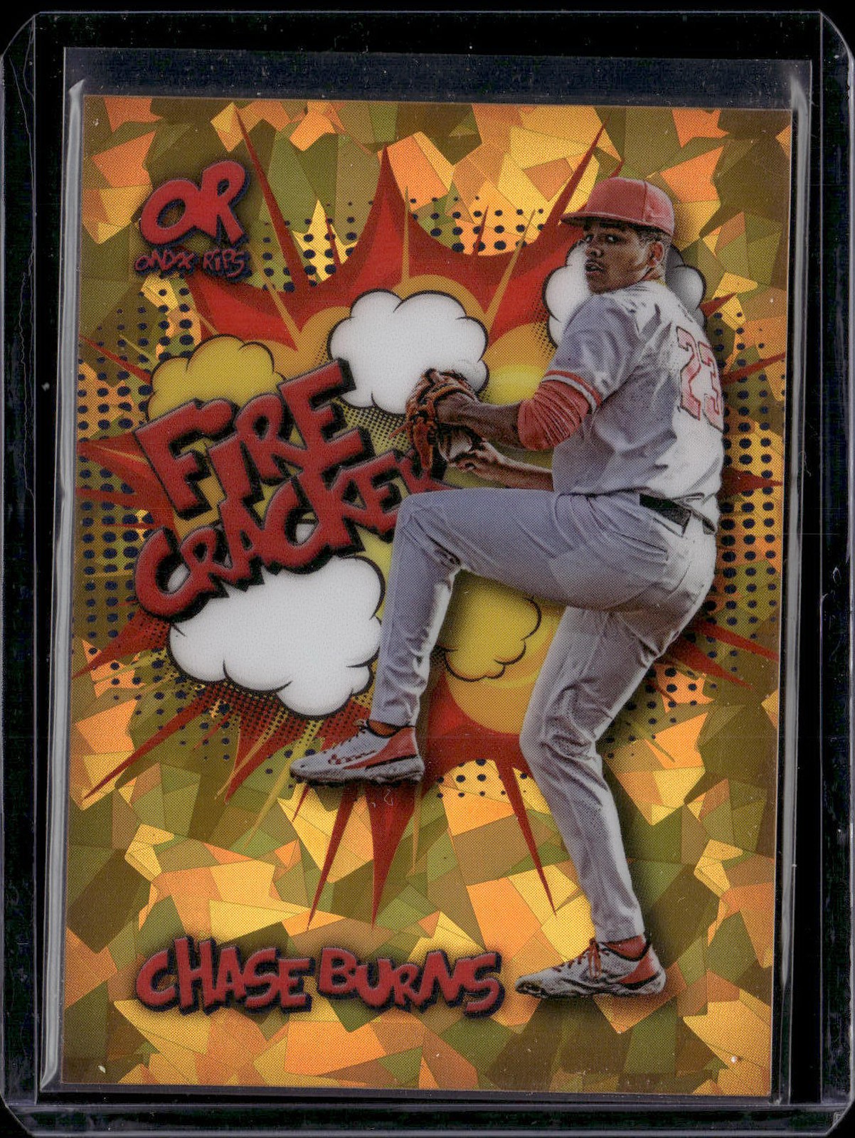 2025 Onyx Rips #RAYCHBU Chase Burns Nickname Comic Yellow Ice 41/50