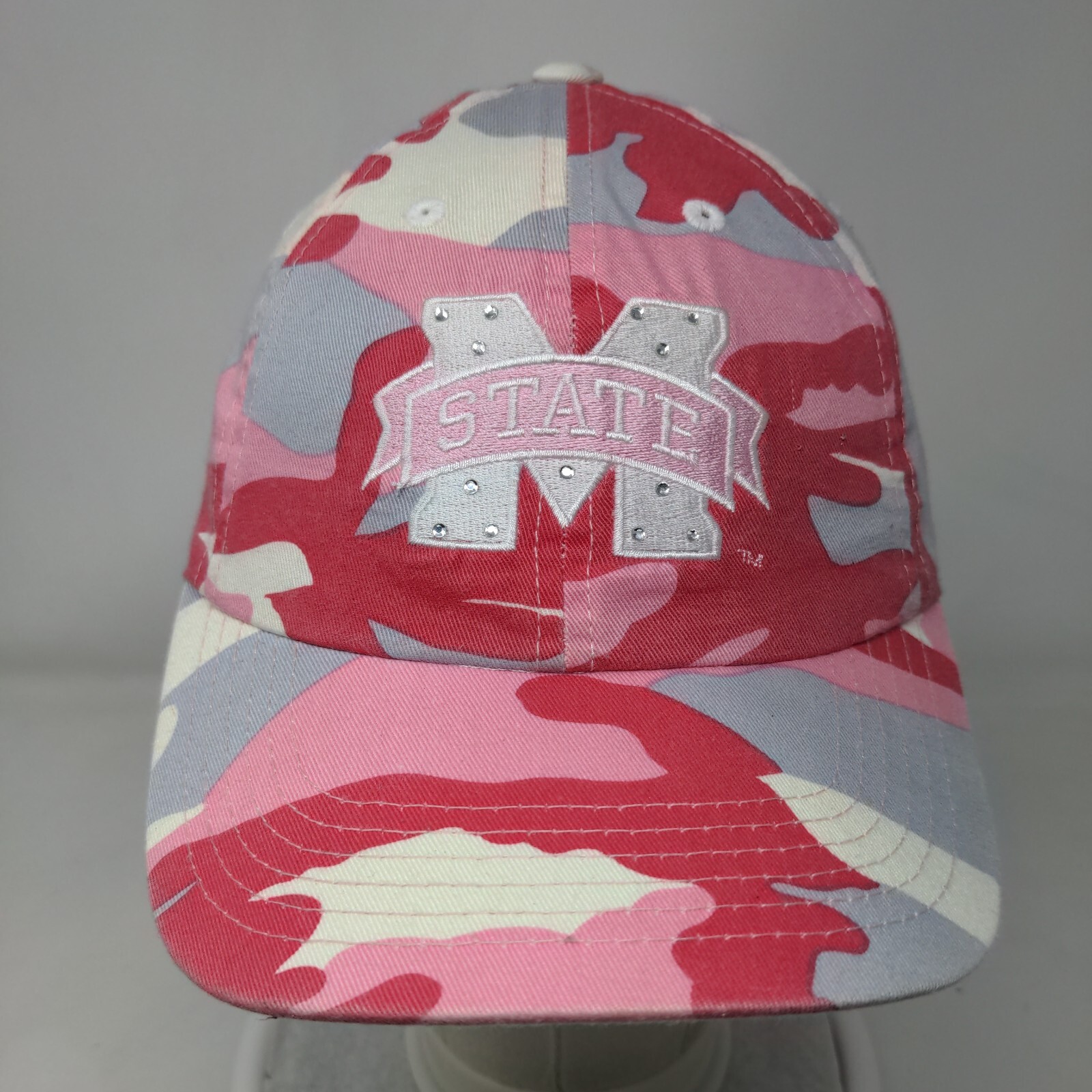 Mississippi State Slideback Pink Camo Hat OSFA Embroidered Logo NCAA