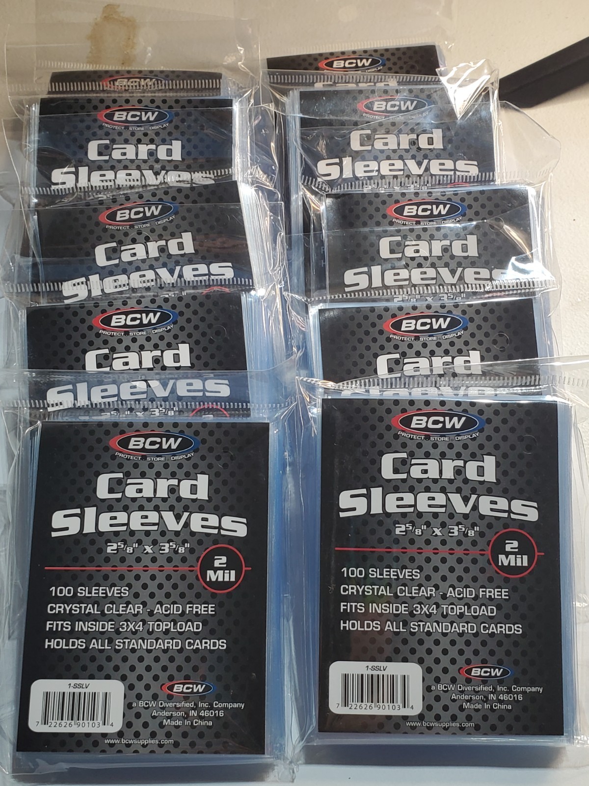 BCW Penny Card Soft Sleeves 10 Packs of 100 for Standard Sized Cards = 1000