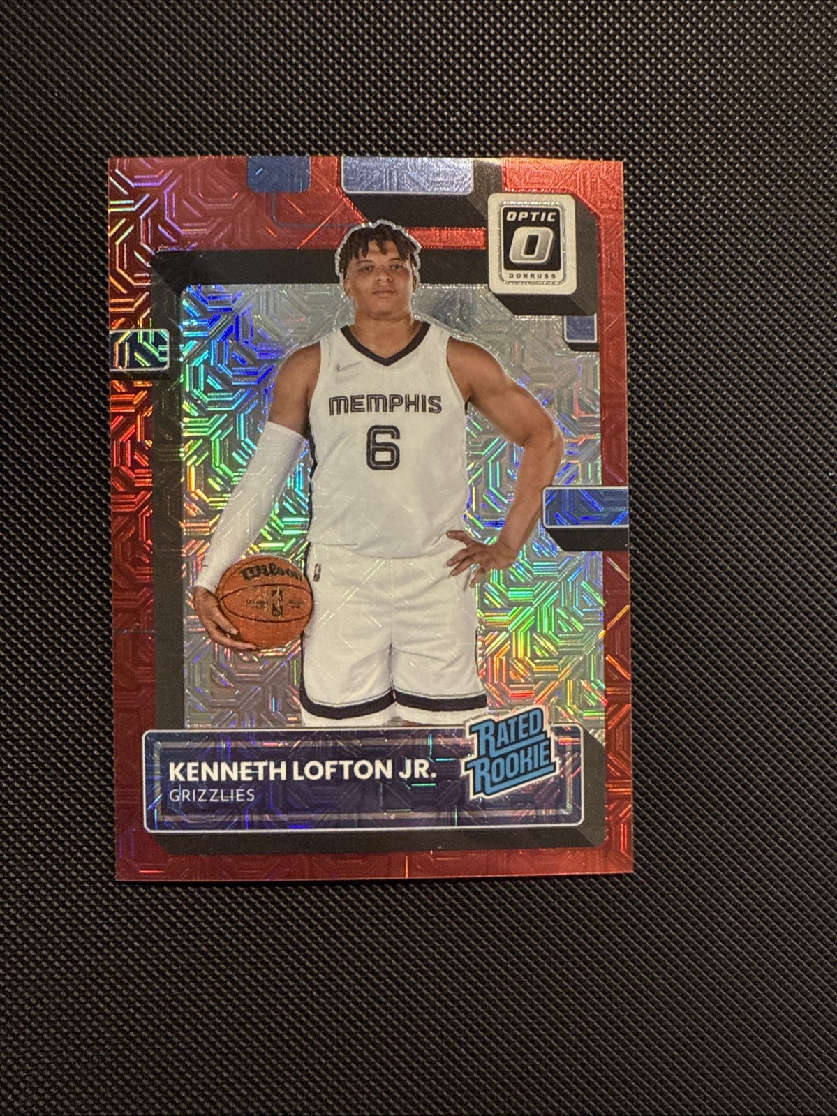 Kenneth Lofton Jr 2022-23 Donruss Optic #202 RC Red Mojo Prizm Memphis Grizzlies
