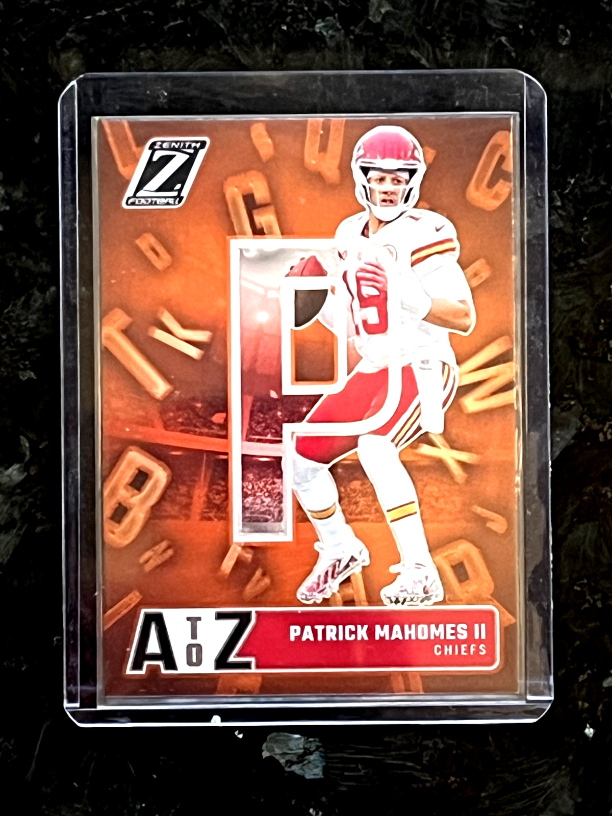 Patrick Mahomes II 2024 Panini Zenith A to Z Orange Prizm Kansas City Chiefs #16