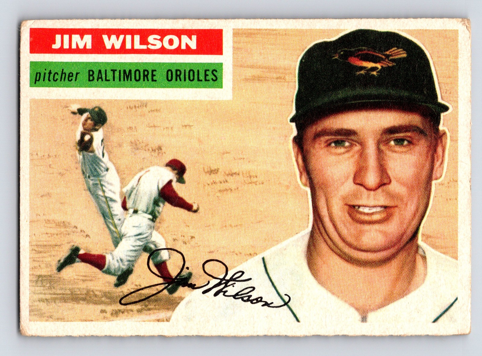 1956 Topps #171a Jim Wilson : White Back