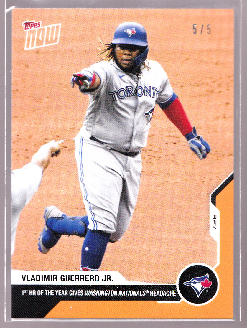 Vladimir Guerrero Jr Blue Jays 1st HR of Year 7.28 2020 Topps NOW #25 Orange 5/5