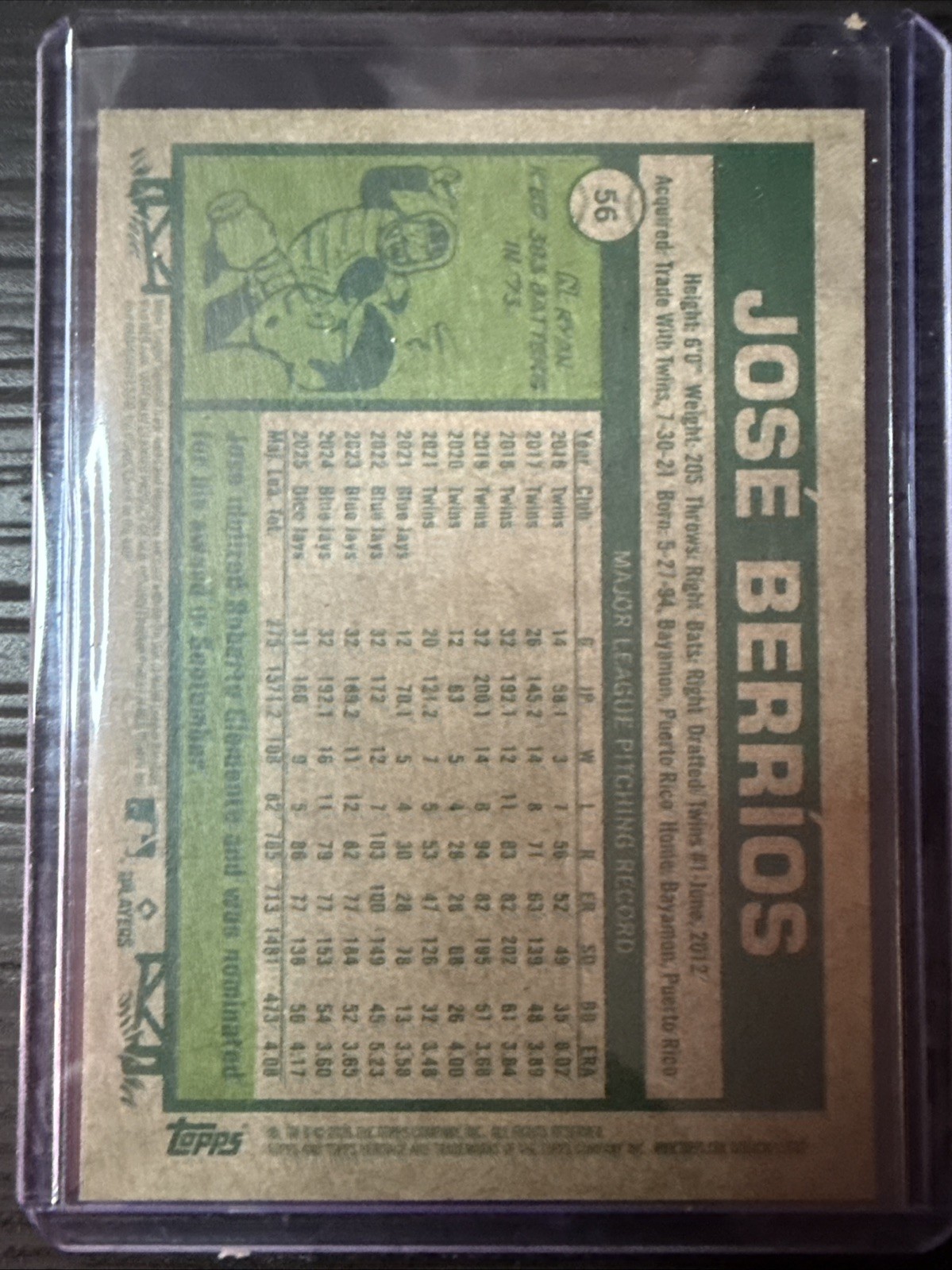 2026 Topps Heritage – José Berríos #56 Short Print SP Blue Jays