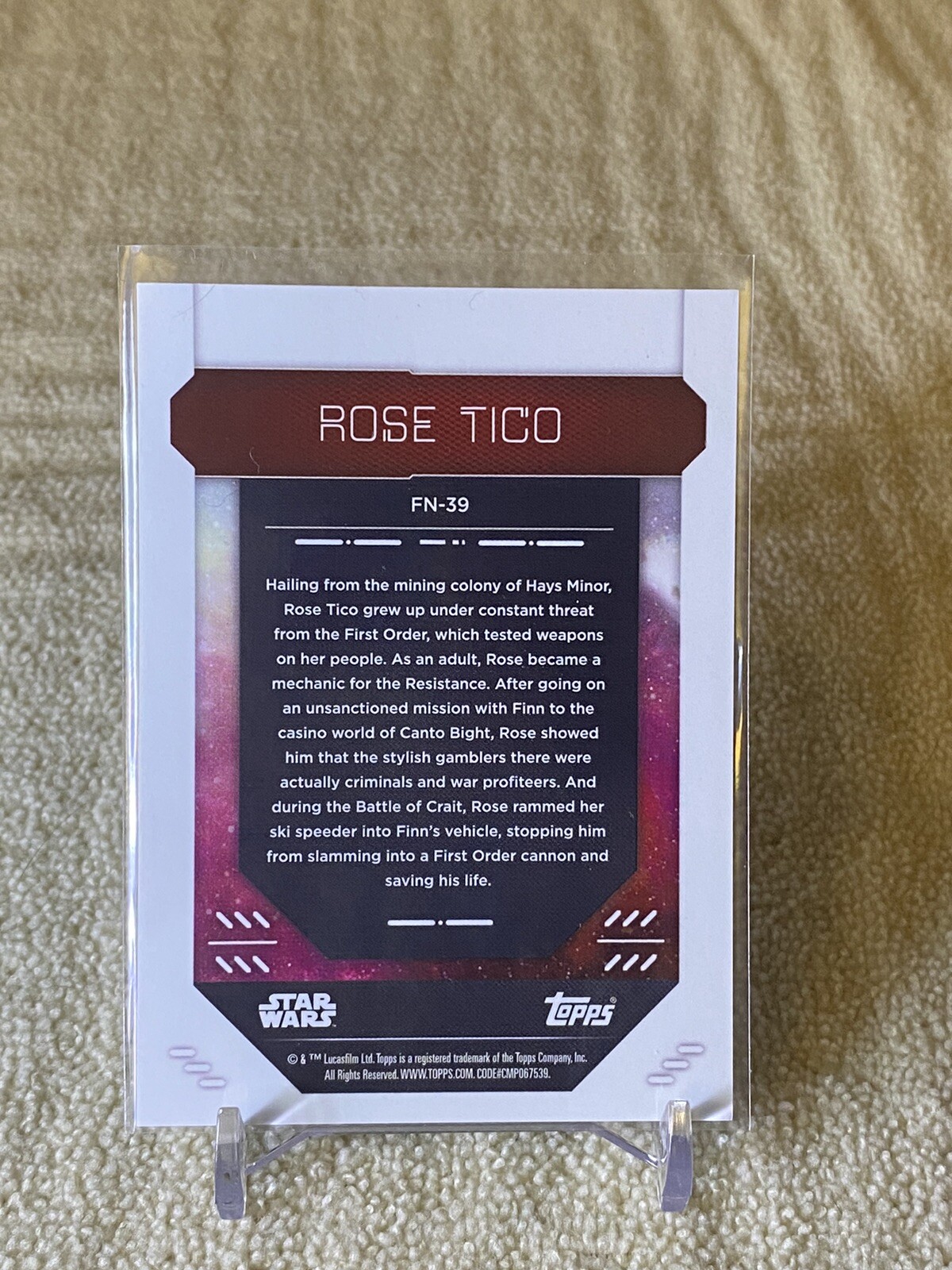 2023 Finest Star Wars #FN-39 Rose Tico Aqua Refractor #/199