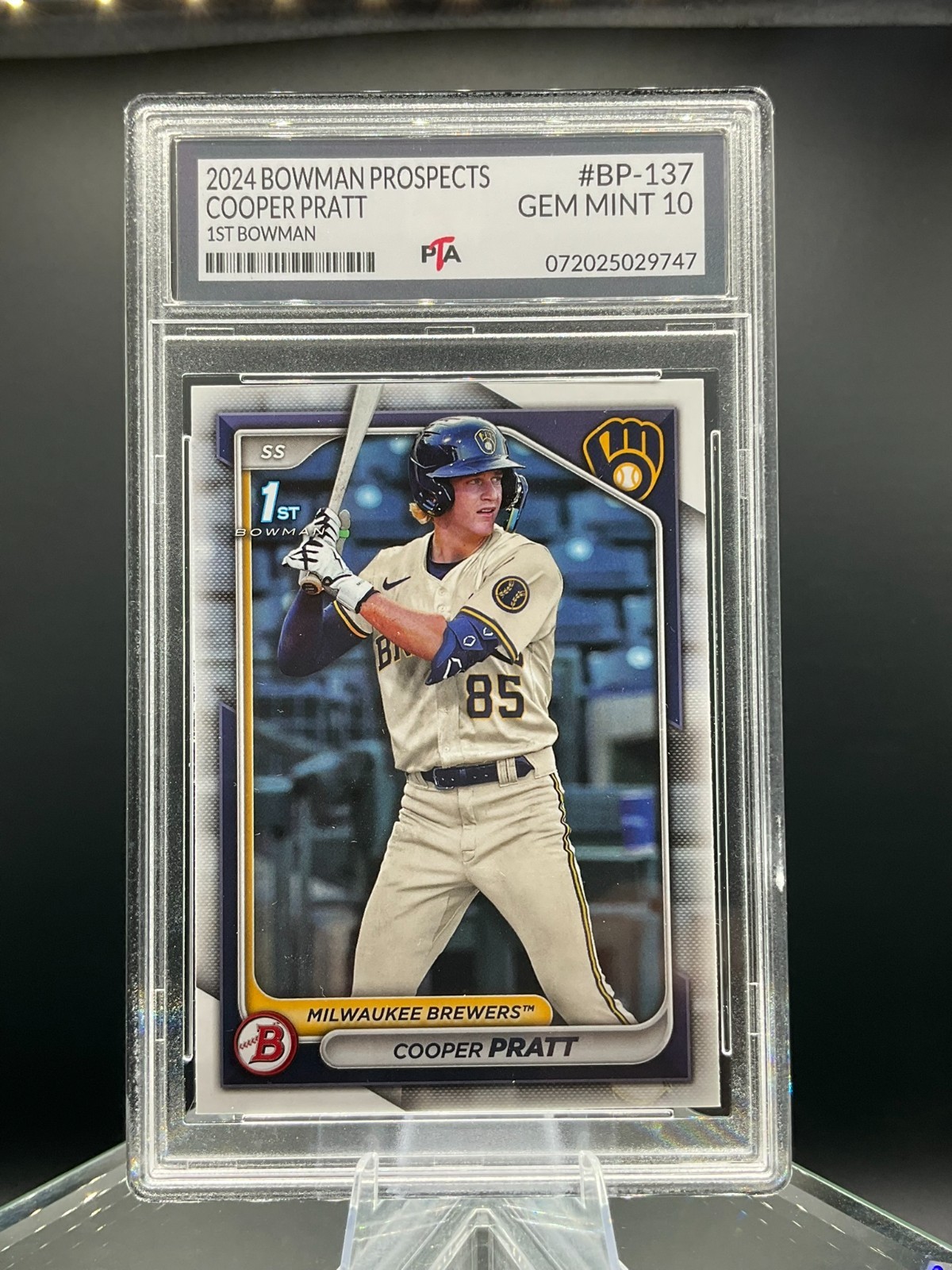 2024 Bowman Prospects BP-137 Cooper Pratt 1ST Bowman Prospect GEM MINT PTA 10🔥