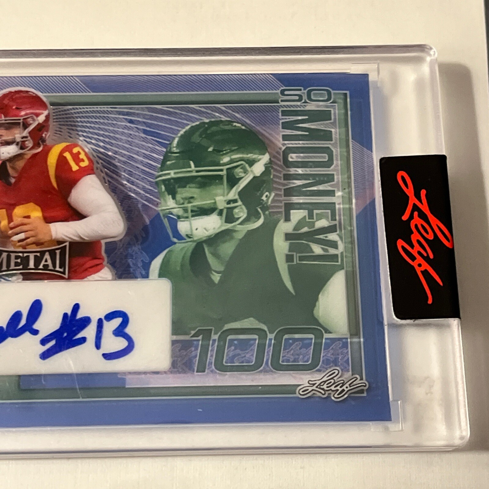 2023 Leaf Metal Caleb Williams So Money! Auto 1/1 Pre Production Clear Back