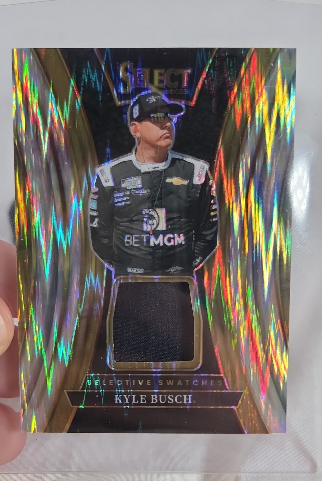 2025 Panini Select – Selective Swatches Kyle Busch #SS-KBS Flash Prizm (MEM)