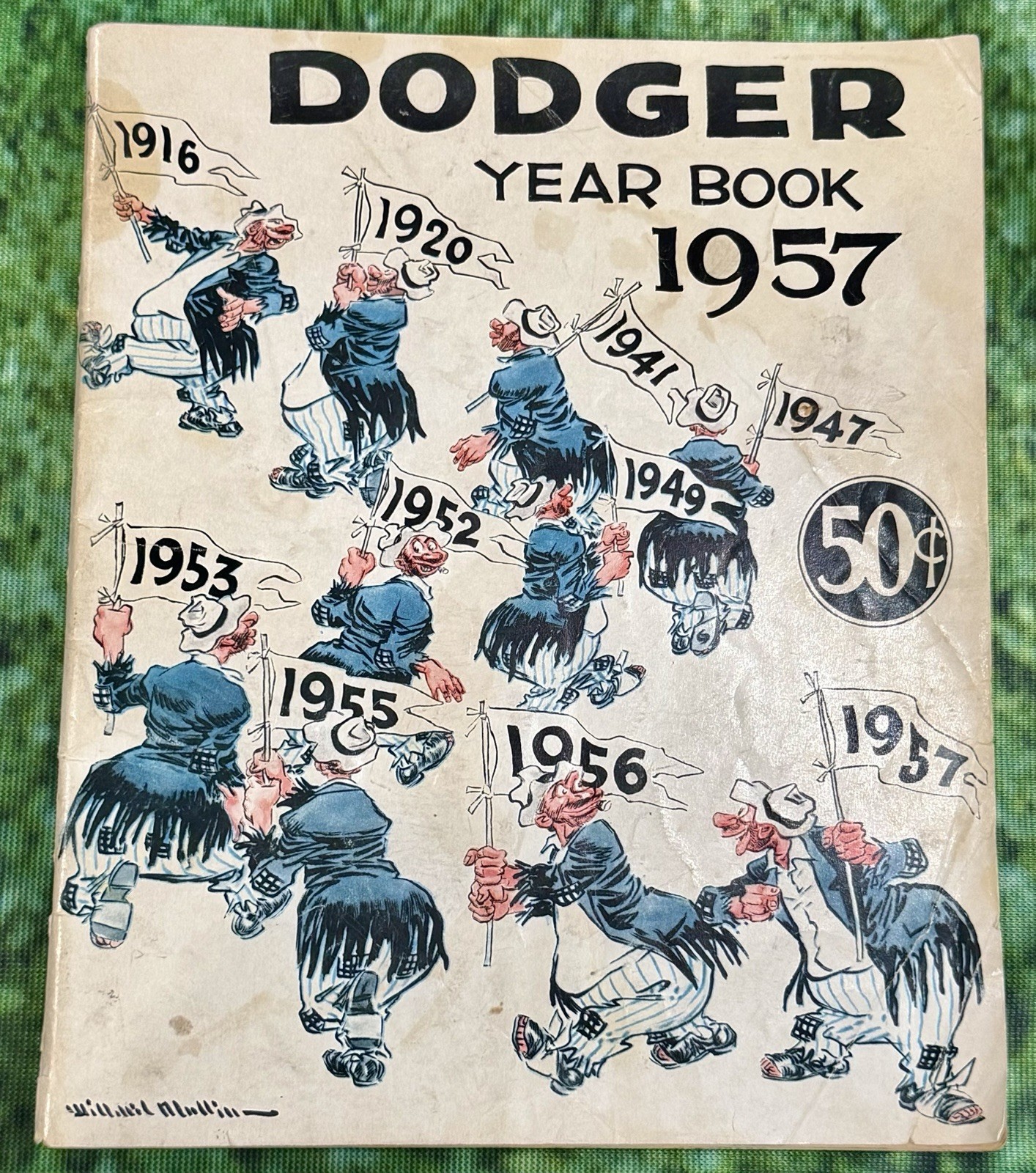 1955 Brooklyn Dodgers Golden Stamp Book + 1957 Brooklyn Dodger 1957 Yearbook