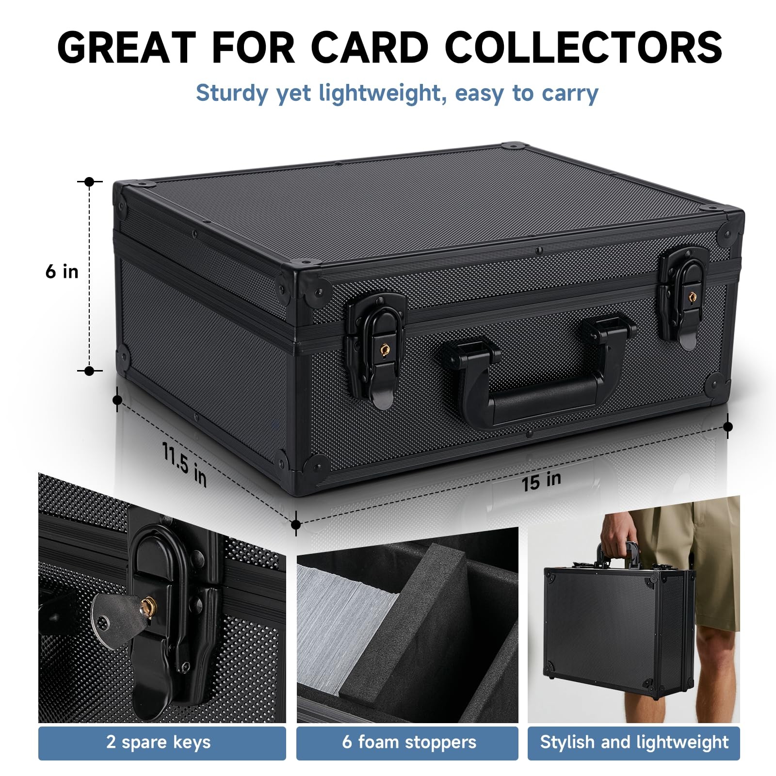 Trading Card Storage Box 600+ Toploaders MTG Sports Cards Hard Case