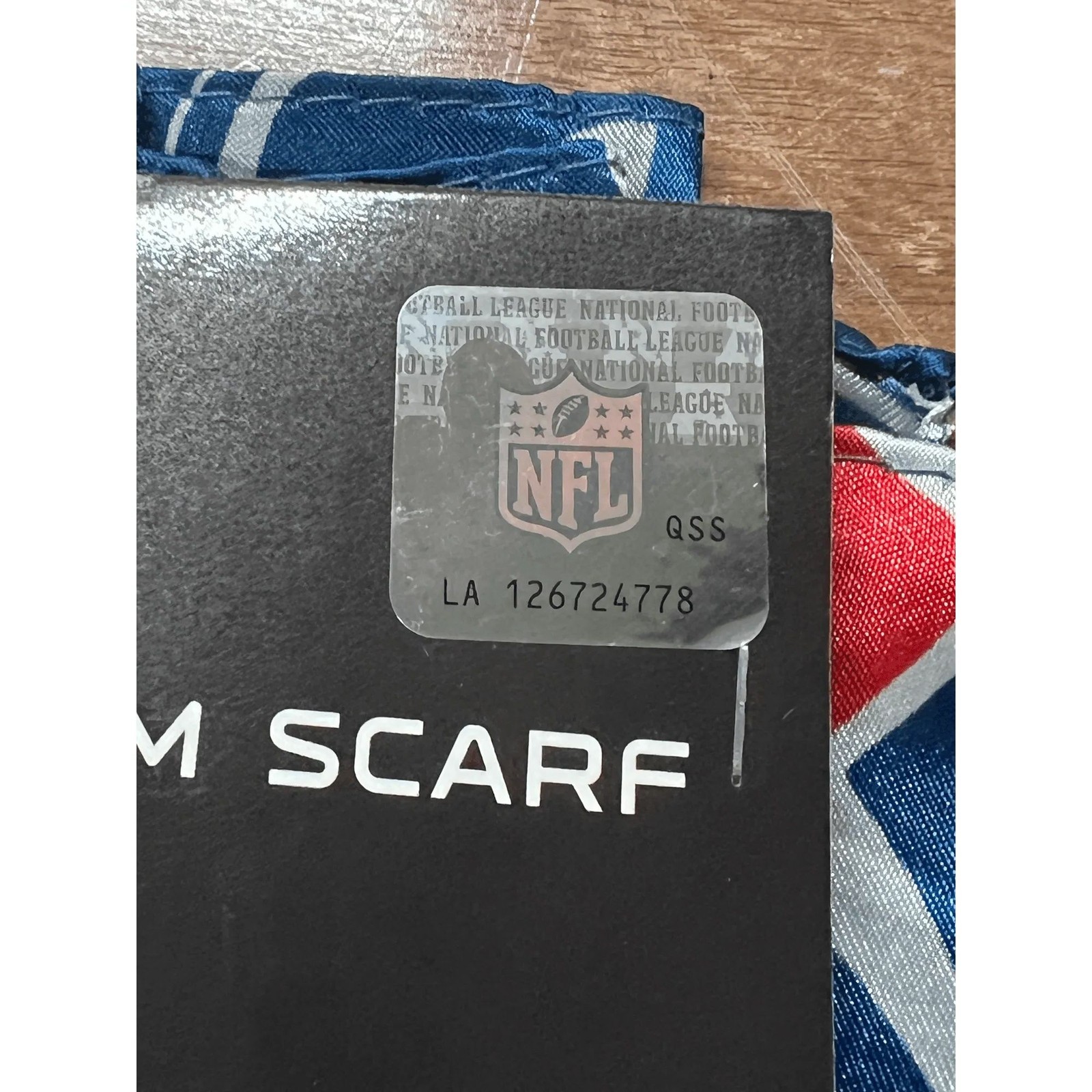 2x New England Patriots NFL Silky Team Scarf Blue Football Fan Apparel Accessory