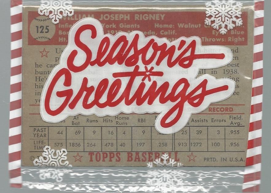 1952 TOPPS Christmas RACK PACK POSSIBLE MICKEY MANTLE ROOKIE/ED MATHEWS R!!!