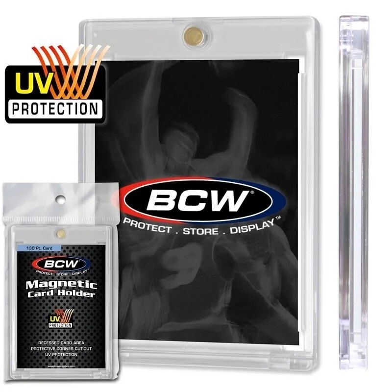 1 BCW Magnetic Card Holder 130 Pt Recessed UV Protection Slab 2 1/2 x 3 1/2 Inch