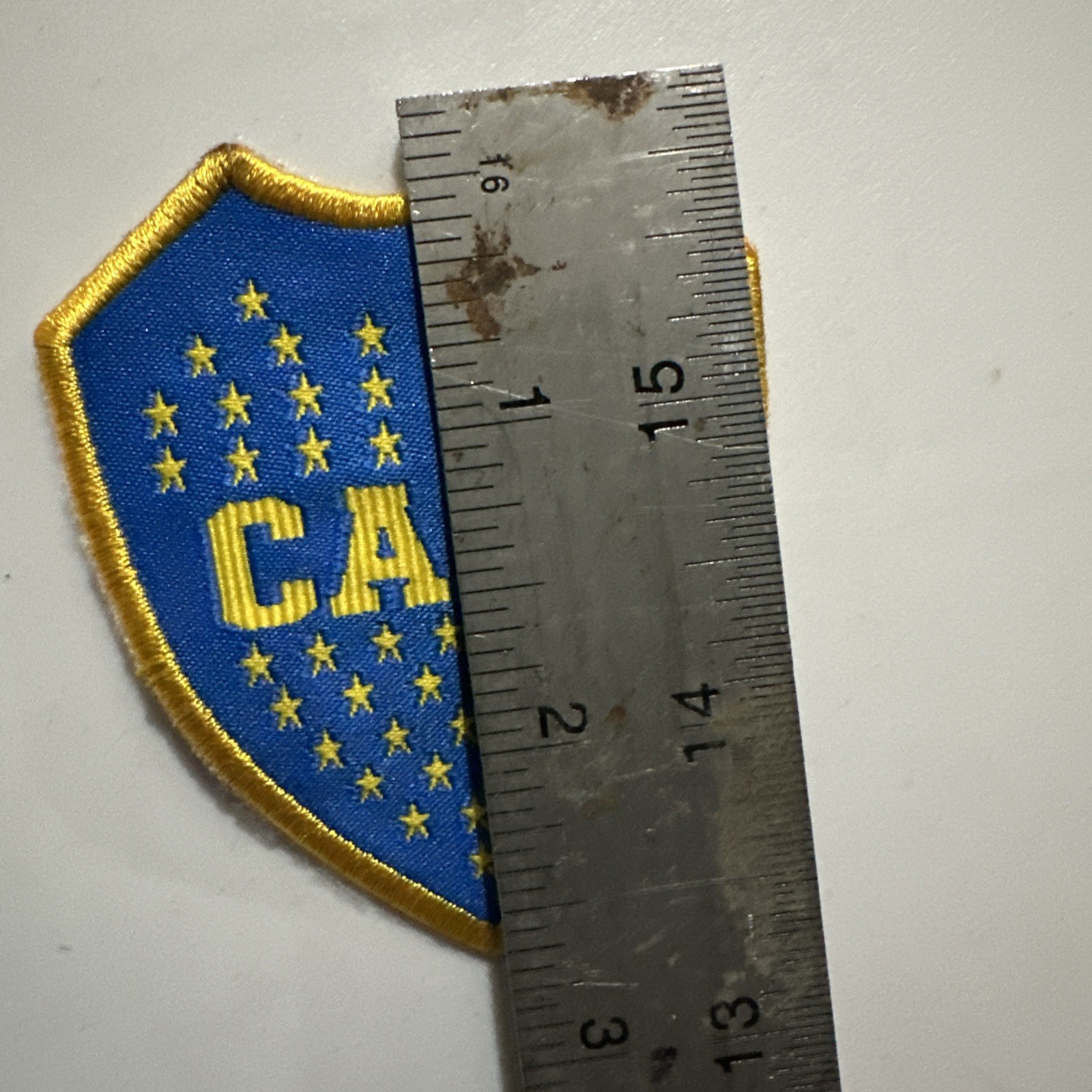 BOCA JUNIORS FABRIC Patch 3 Inches Vintage Iron On See SOCCER Argentina