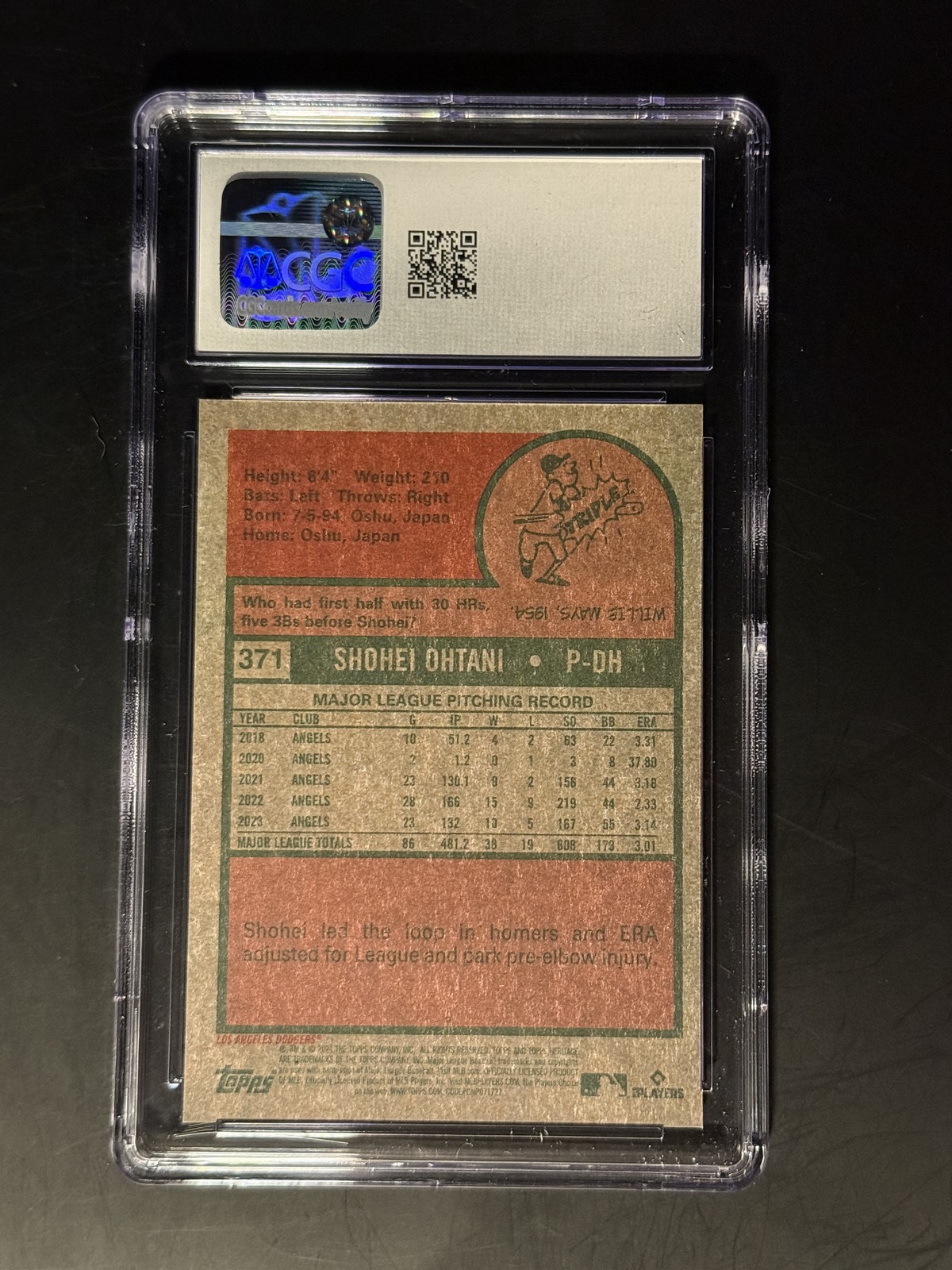 2024 Topps Heritage Chrome Silver Refractor #371 Shohei Ohtani SN #/375