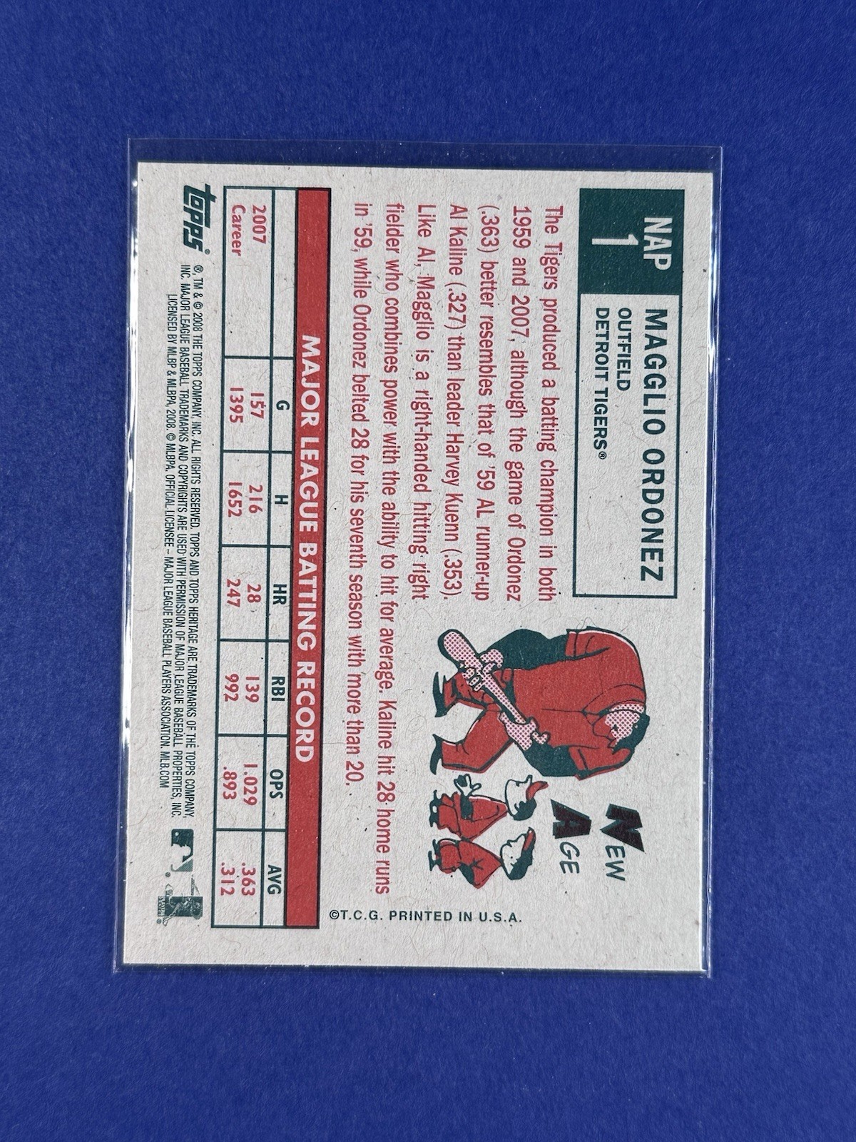 2008 Topps Heritage ~ Magglio Ordonez ~ New Age Performers ~ NAP1 ~ Tigers