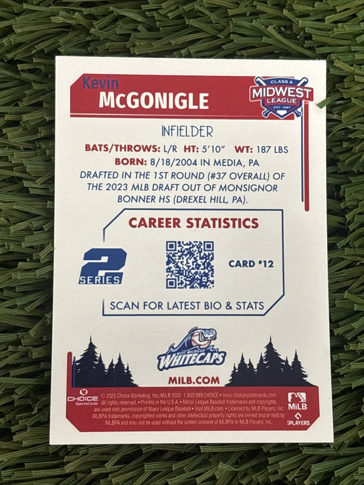 Kevin McGonigle 2025 Midwest League Top Prospects Series 2 #12 Detroit Tigers