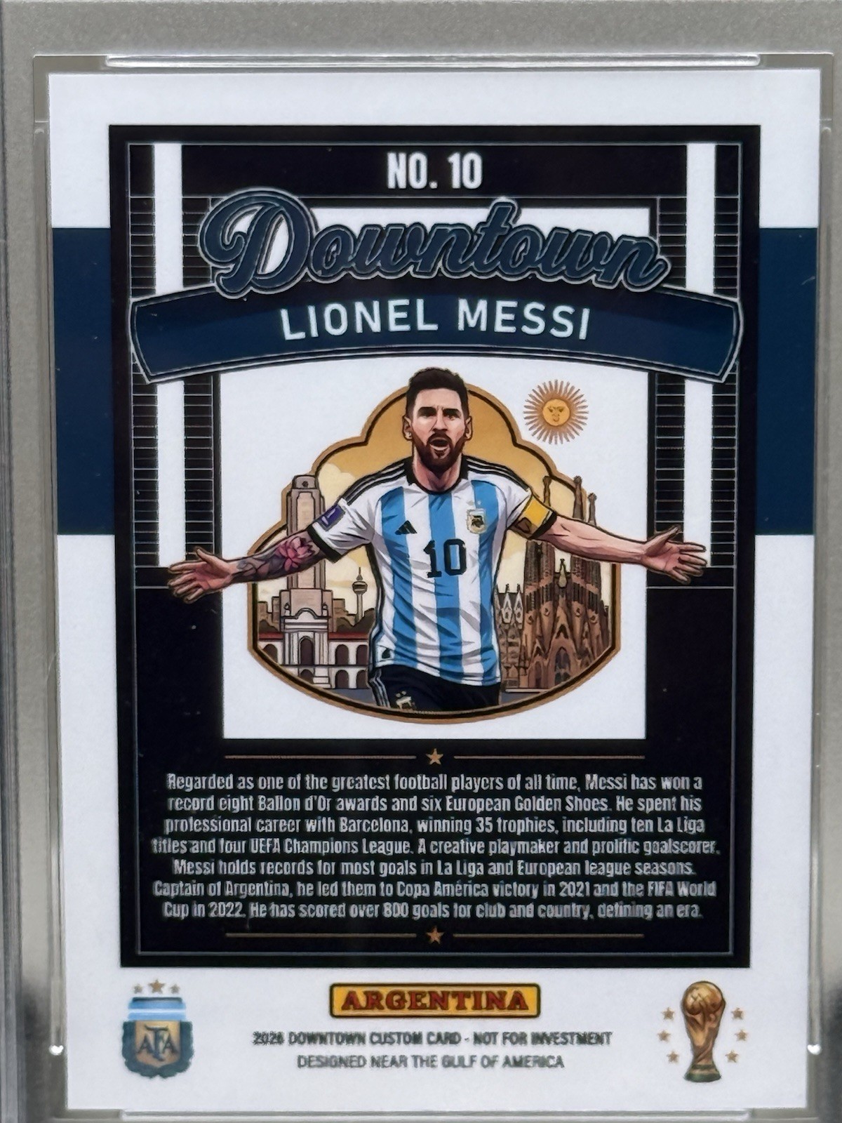 Downtown Custom Handmade Lionel Messi Argentina Card Fan Art USA Slab 1/6