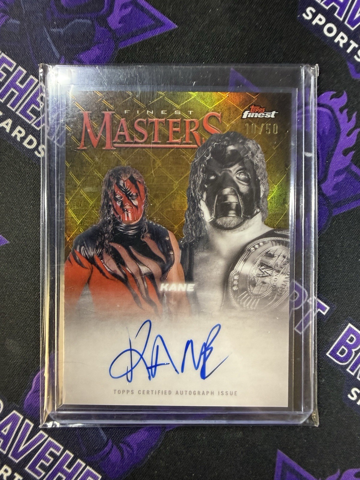 2025 Topps Finest WWE Kane Masters Autograph Gold #10/50