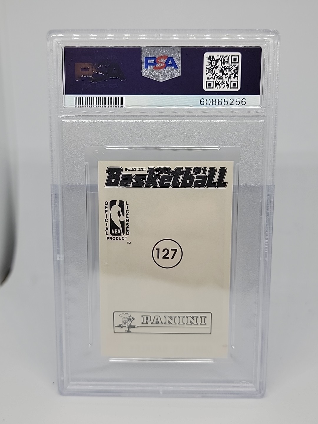 1990 NBA PANINI STICKER CHARLES BARKLEY #127 HAND CUT PSA 9 MINT VINTAGE