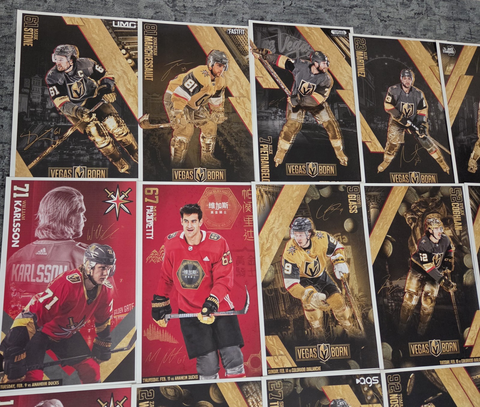 LOT of 33 VEGAS GOLDEN KNIGHTS 2020-2021 Season +Playoffs 18.5X12.5 NEW MISFITS
