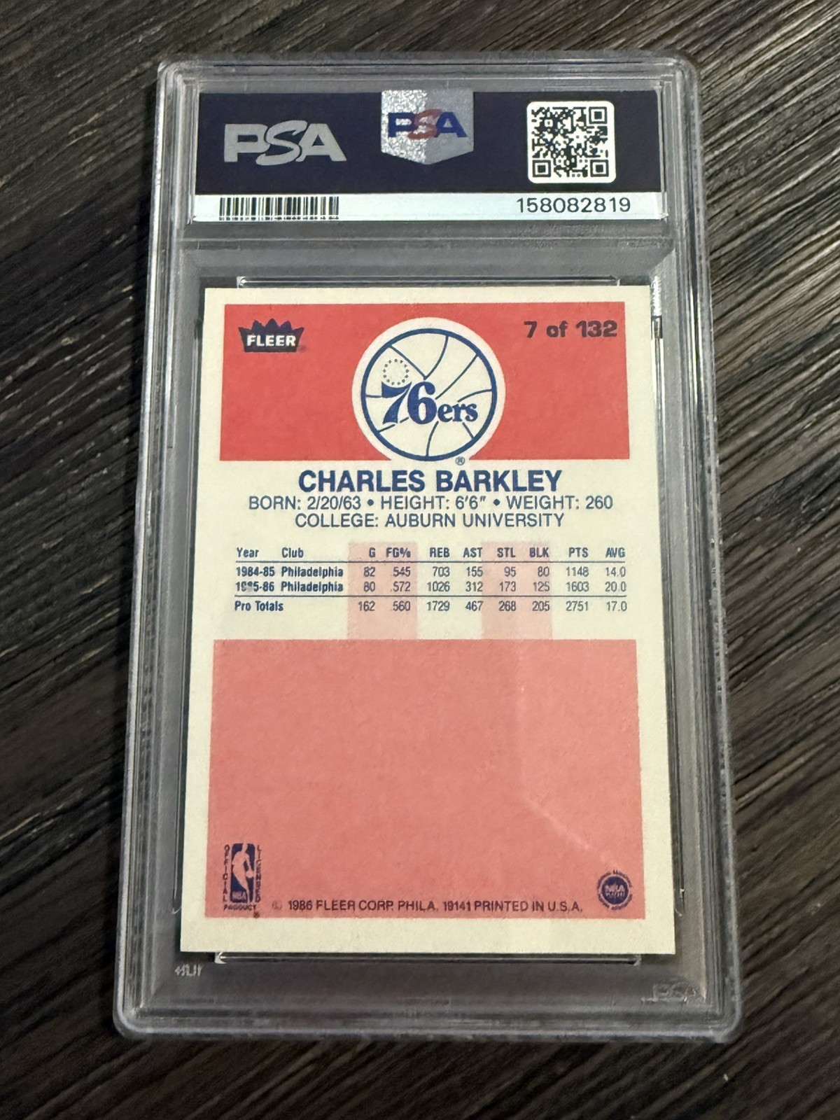 1986-87 Fleer – Charles Barkley #7 (RC)