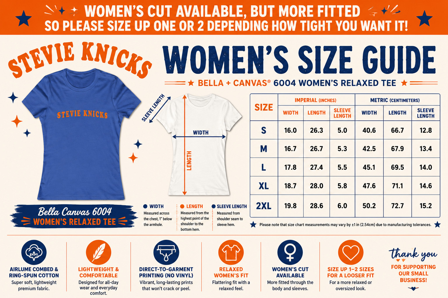 New Stevie Knicks Shirt – Taylor Tees – Blue and Orange