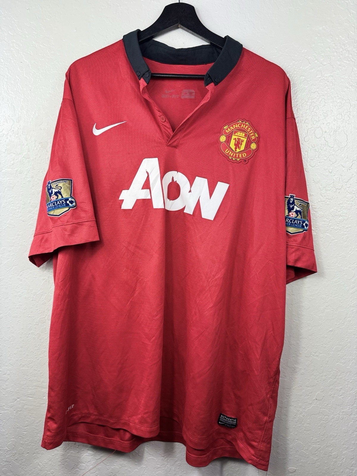 Manchester United 2013/14 Home Jersey Size Large Red Sz 3XL