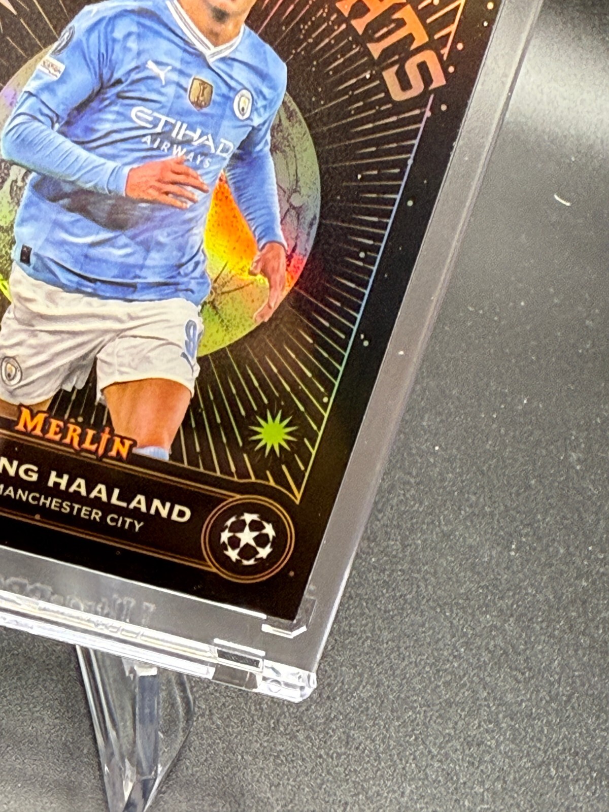 Erling Haaland 2023-24 Topps Merlin UCC Mystic Nights Refractor #MN-14 Man City
