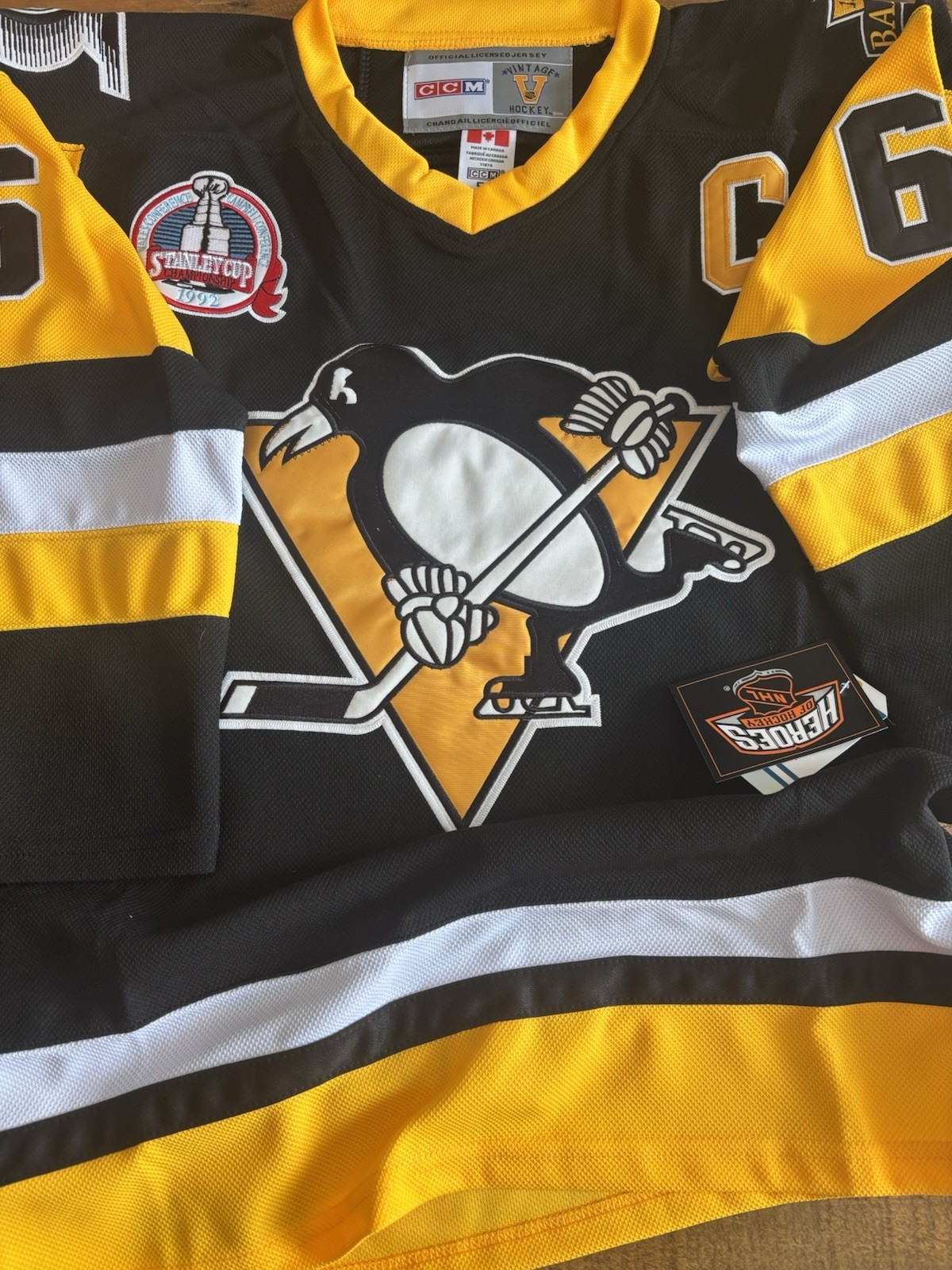Mario Lemieux Pittsburgh Penguins NHL Jersey Size 50 Large Mens