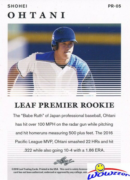 (40) SHOHEI OHTANI 2018 Leaf Premier Rookie #PR5 EXCLUSIVE ROOKIES Dodger MINT