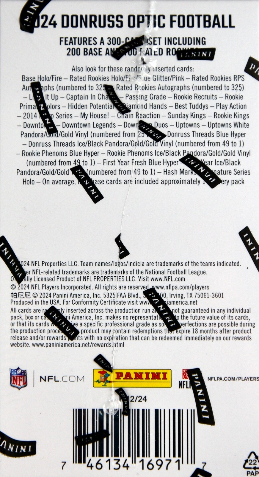 2024 Donruss Optic Football Blaster Box – 3 Pink Rated Rookies – Factory Sealed