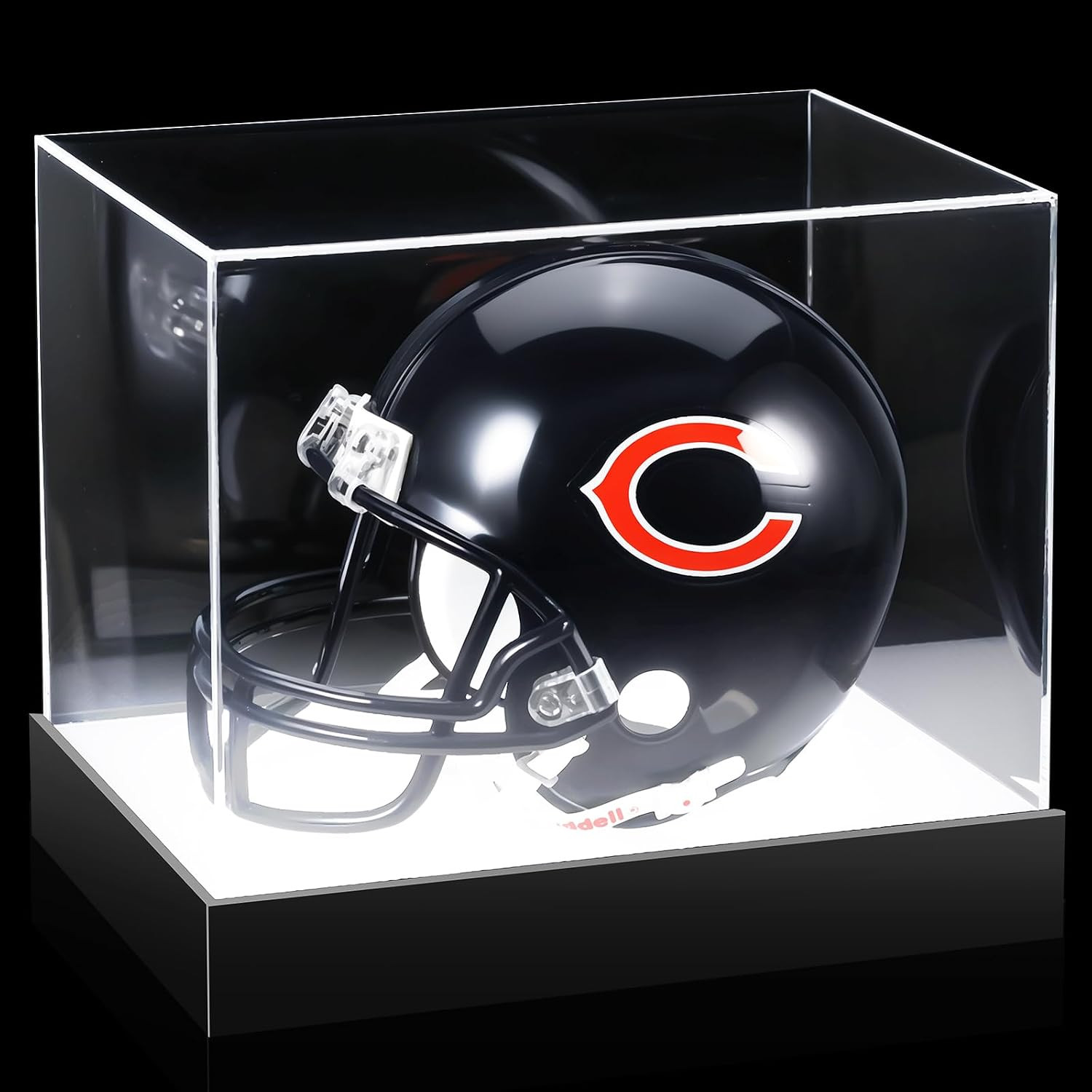 Acrylic Mini Helmet Display Case with LED Light 7.5 Inch Clear Adjustable Bright