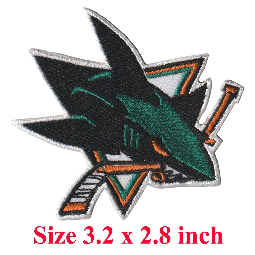 10 piece San Jose Sharks Ice Hockey Logo Size 3.2 in x 2.8 in Sew Iron On Patch