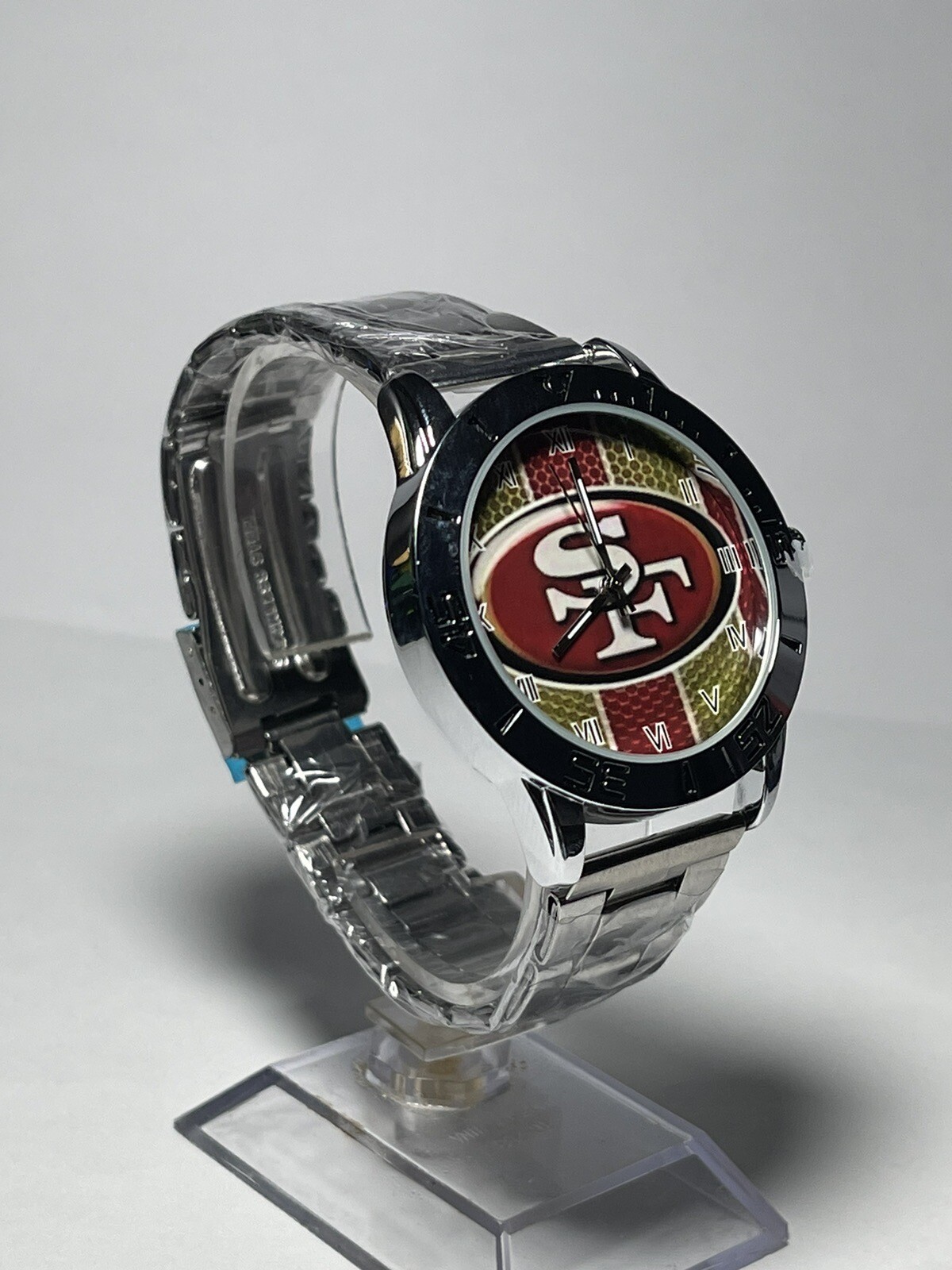 San Francisco 49ers Football Team Logo Men’s Stainless-Steel Silver Watch NEW
