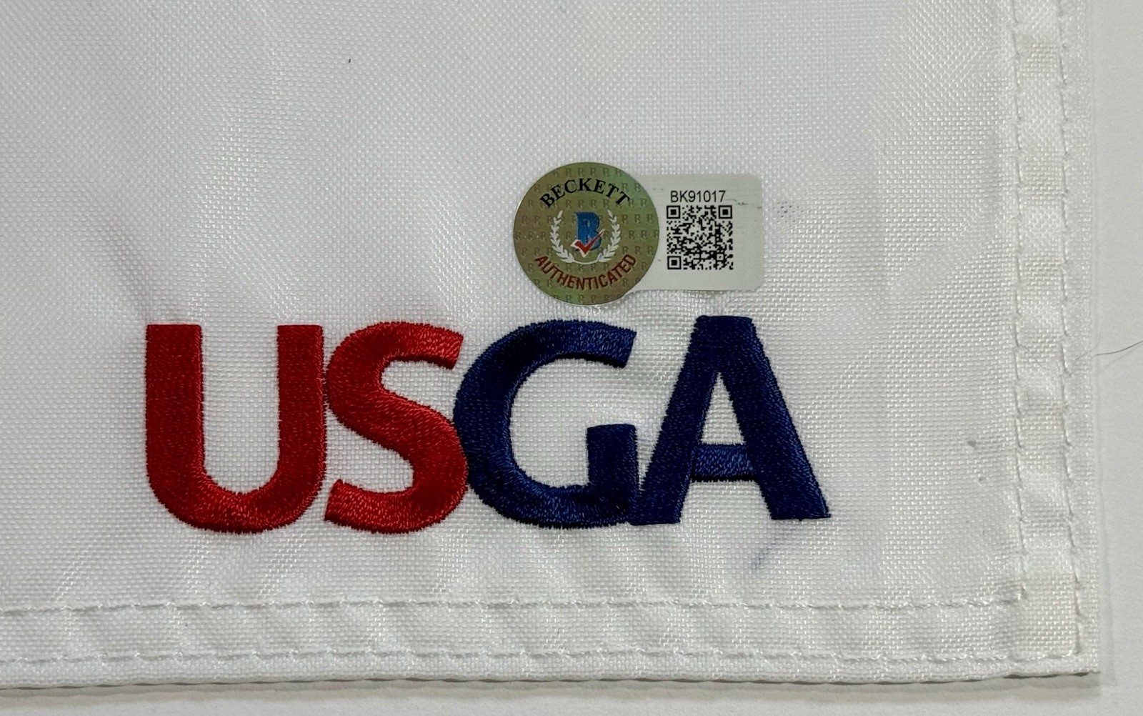 Wyndham Clark signed 2023 US Open Flag LACC golf beckett coa