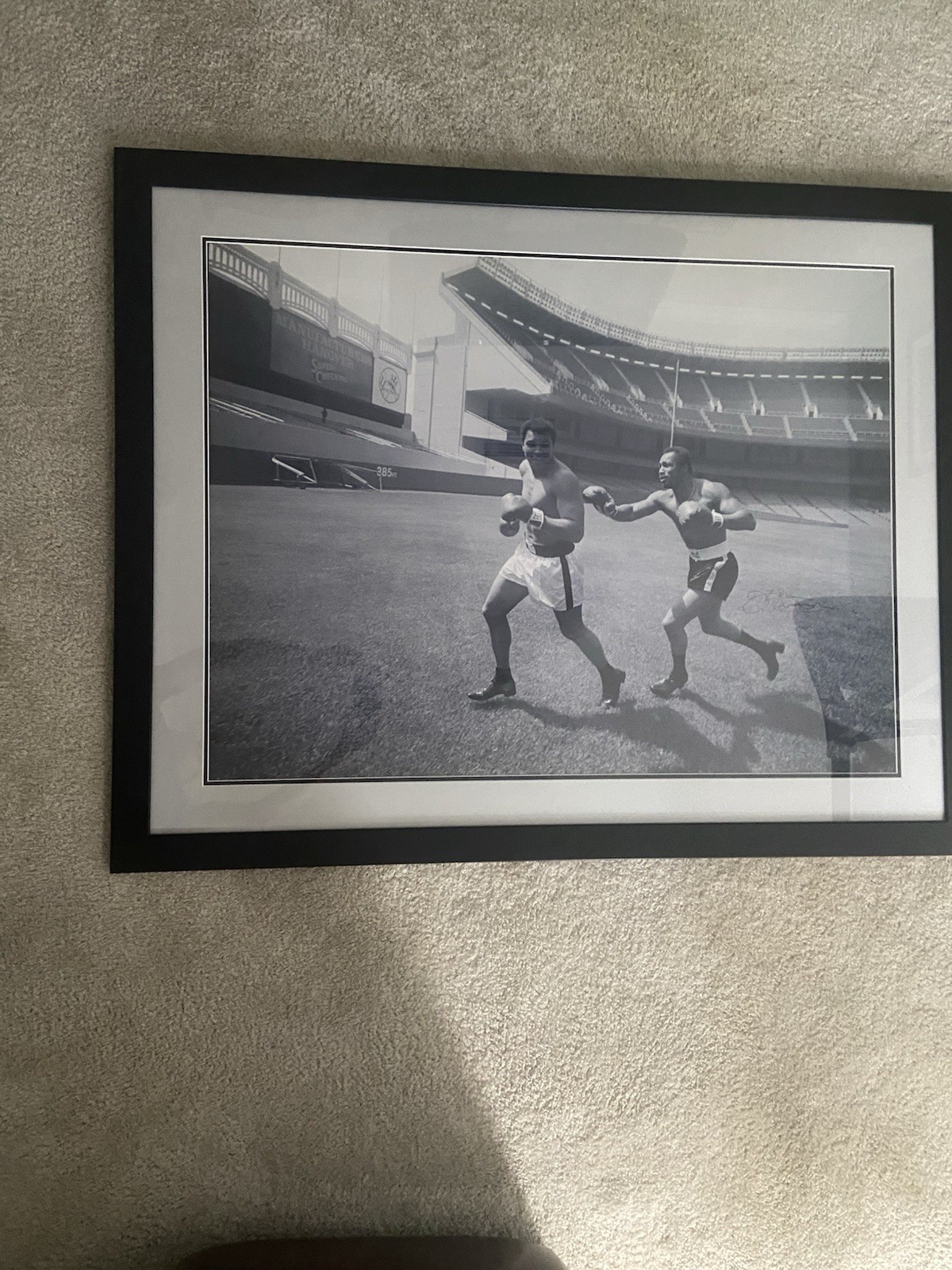 Norton and Ali Yankee Stadium 2005 Boxing Art Print COA, Ken Norton autograph.