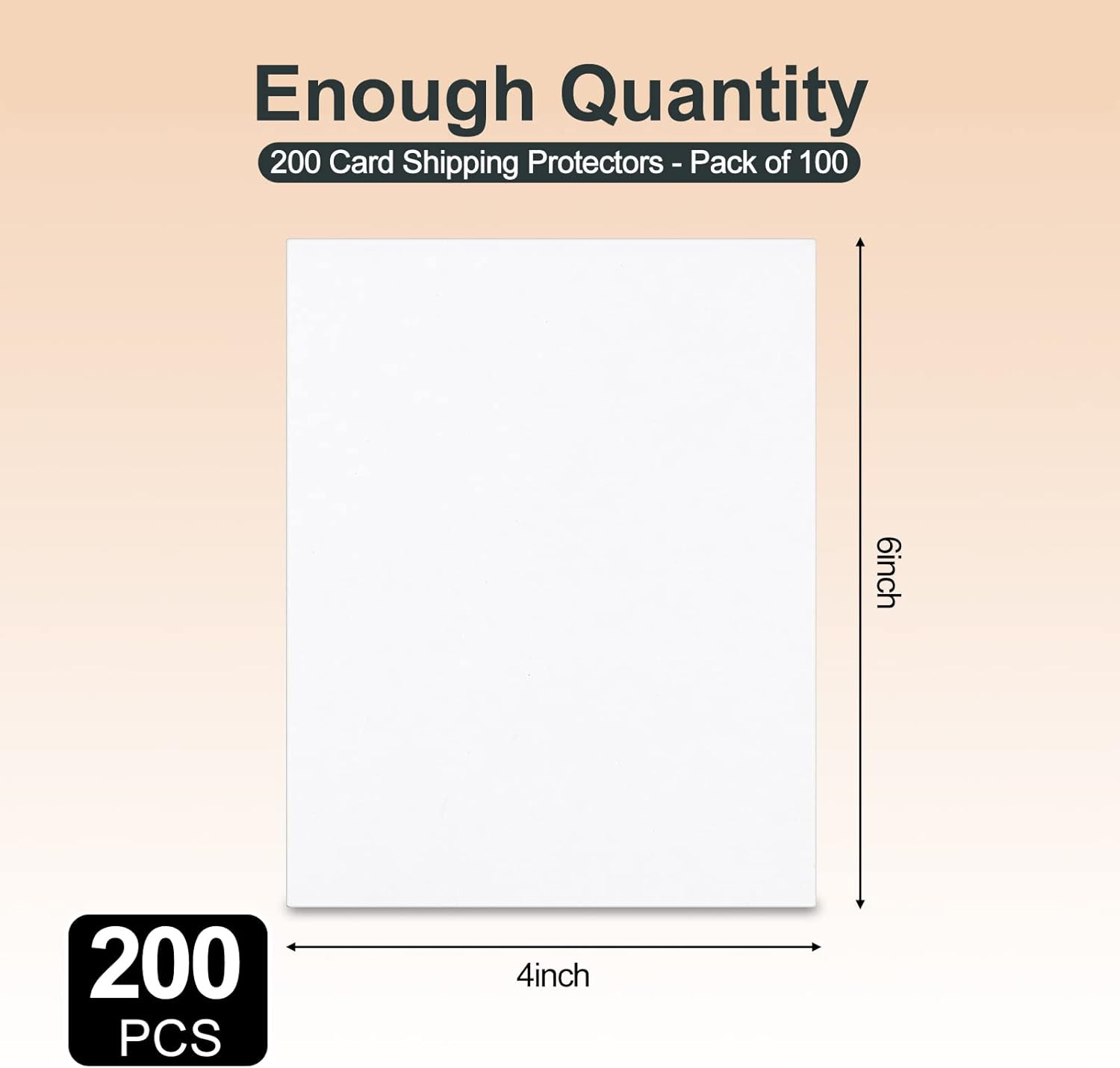 200 Pcs Trading Card Shipping Protectors 4 X 6 Inches Corrugated