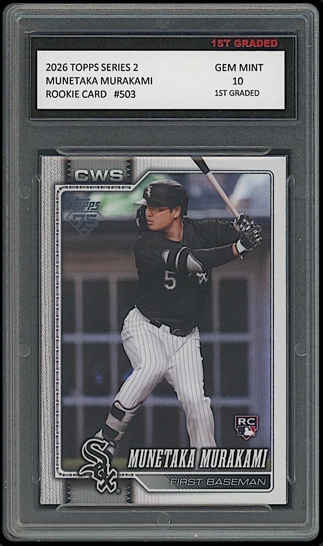 Munetaka Murakami 2026 Topps Series 2 MLB Rookie Card RC White Sox 1st Graded 10