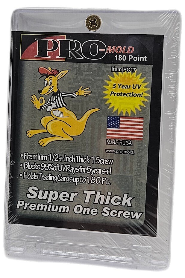 Pro-Mold Deluxe 1/2 Inch Lucite Premium 1-Screw Card Holder 180pt Super Thick