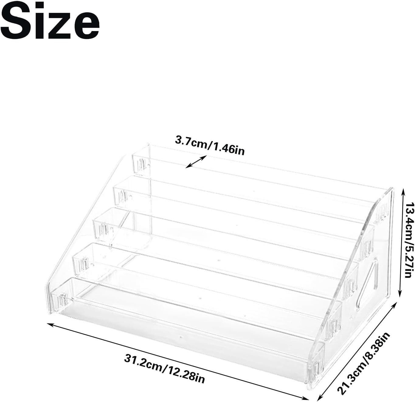 5-Tiered Trading Card Display Holder, Clear Plastic Tabletop Display Rack for Ba