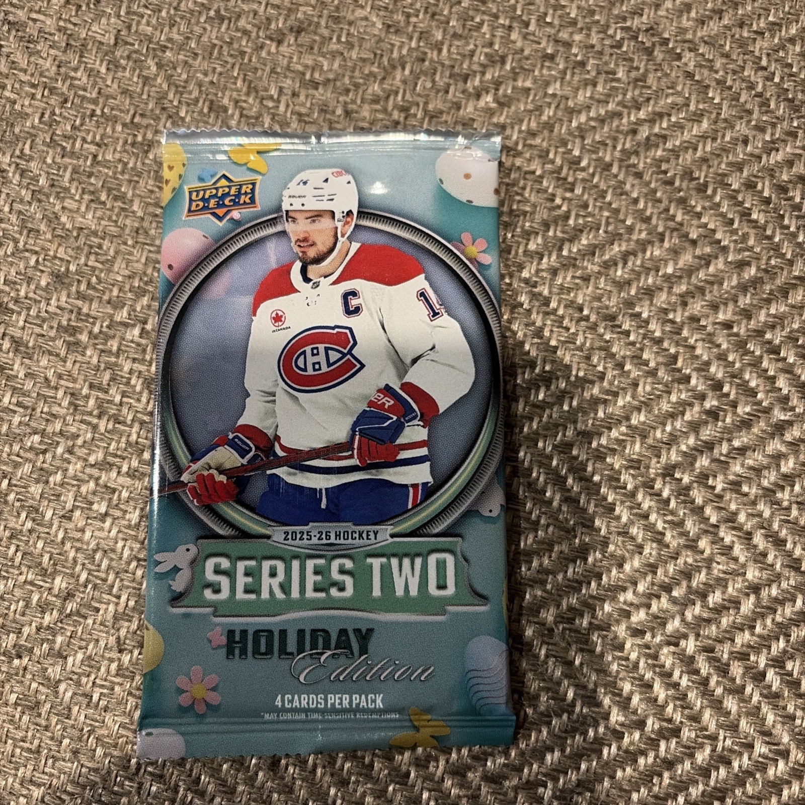 2025-26 Upper Deck Series 2 Hockey – Holiday Edition SEALED PACK (4 Cards/Pack)