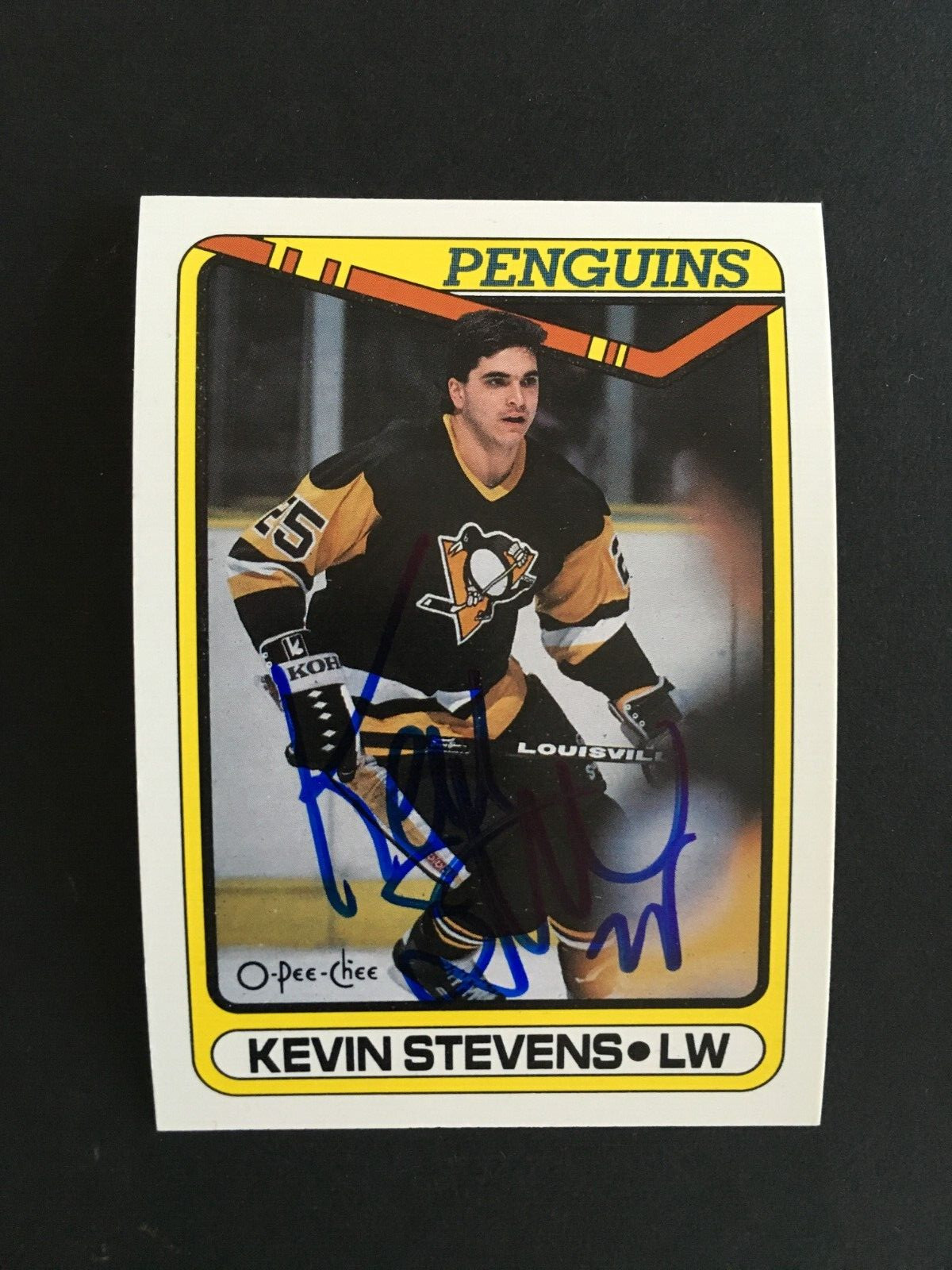 1990-91 O-PEE-CHEE #360 KEVIN STEVENS AUTOGRAPHED ROOKIE CARD