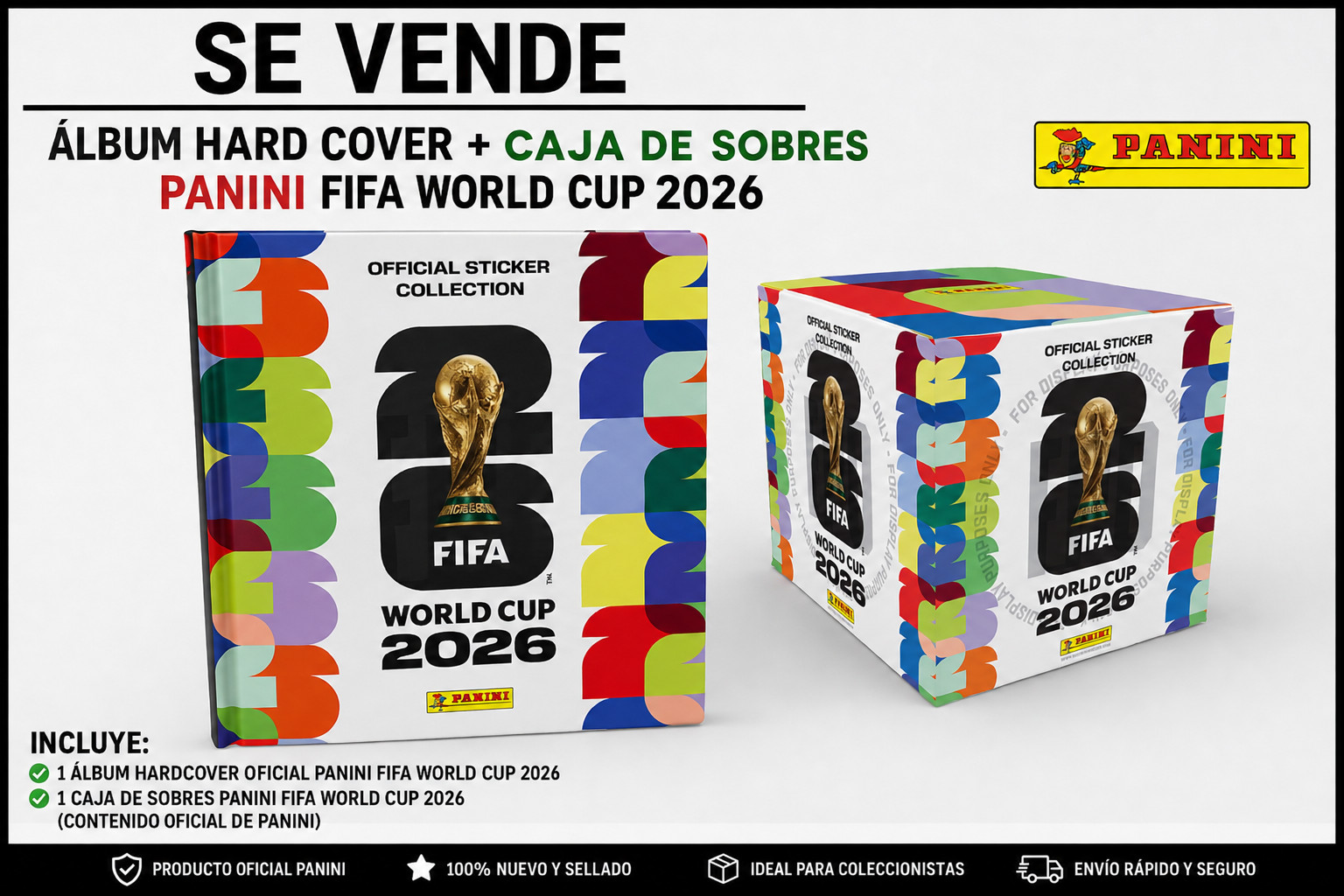 Panini World Cup 2026 FIFA HARDCOVER Album + 1 Box sealed SHIPS SAME DAY!